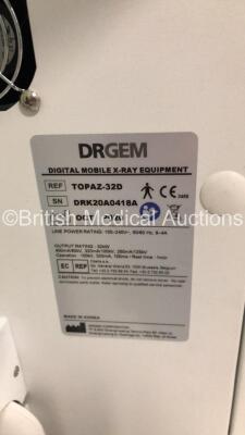 DRGEM Mobile X-Ray Ref TOPAZ-32D with Exposure Finger Trigger,Wireless Digital Flat Panel Detector and Charger (Powers Up with Key-Key Included) * SN DRK20A0418A * * Mfd Oct 2020 * - 13