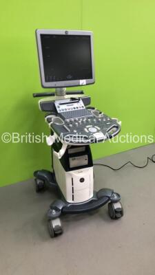 GE Voluson S8 Flat Screen Ultrasound Scanner *S/N 271419SU4* **Mfd 10/2014** Software Version 14.0.0.233 and Sony UP-D897 Digital Graphic Printer (Powers Up - Transducer Port Damaged - Missing Feet Covers - See Pictures) ***IR255*** - 7
