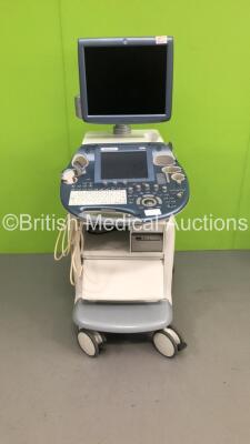 GE Voluson E8 Expert Flat Screen Ultrasound Scanner *S/N D19363* **Mfd 03/2013** with 2 x Transducers / Probes (C1-5-D Ref 110261YP5 *Mfd 02/2013* and C4-8-D Ref 5336340 *Mfd 03/2013*) and Sony UP-D897 Digital Graphic Printer (HDD REMOVED - Cracks to Keyb