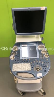 GE Voluson E8 Expert Flat Screen Ultrasound Scanner *S/N D19363* **Mfd 03/2013** with 2 x Transducers / Probes (C1-5-D Ref 110261YP5 *Mfd 02/2013* and C4-8-D Ref 5336340 *Mfd 03/2013*) and Sony UP-D897 Digital Graphic Printer (HDD REMOVED - Cracks to Keyb - 3