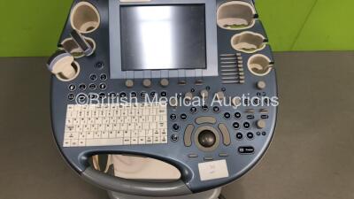 GE Voluson E8 Expert Flat Screen Ultrasound Scanner *S/N D19363* **Mfd 03/2013** with 2 x Transducers / Probes (C1-5-D Ref 110261YP5 *Mfd 02/2013* and C4-8-D Ref 5336340 *Mfd 03/2013*) and Sony UP-D897 Digital Graphic Printer (HDD REMOVED - Cracks to Keyb - 4