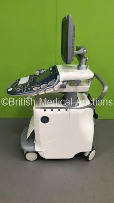 GE Voluson E8 Expert Flat Screen Ultrasound Scanner *S/N D19363* **Mfd 03/2013** with 2 x Transducers / Probes (C1-5-D Ref 110261YP5 *Mfd 02/2013* and C4-8-D Ref 5336340 *Mfd 03/2013*) and Sony UP-D897 Digital Graphic Printer (HDD REMOVED - Cracks to Keyb - 12