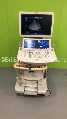 Philips iE33 Flatscreen Ultrasound Scanner Software Version 6.3.7.745 with 4 x Transducers/Probes (1 x S5-1,1 x X5-1 and 2 x Pencil Probes) and 1 x 3-Lead ECG Lead (Powers Up-Cracks to Keyboard-See Photos) * SN B043N0 * * Mfd Aug 2011 * *IR254*