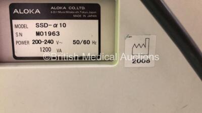 Aloka ProSound Alpha 10 Ultrasound Scanner with 1 x Transducer/Probe (1 x UST-9130) and Sony Digital Graphic Printer UP-D897 (Hard Drive Removed) * SN M01963 * * Mfd 2008 * - 11