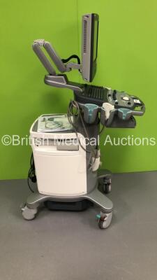 Siemens Acuson X300 Ultrasound Scanner Model 10348531 with 2 x Transducers/Probes (1 x CH5-2 * Mfd 2008 * and 1 x VF10-5 * Mfd 2008 *),Footswitch and Sony Digital Graphic Printer UP-D897 (Hard Drive Removed) * SN 313041 * * Mfd 2008 * - 8