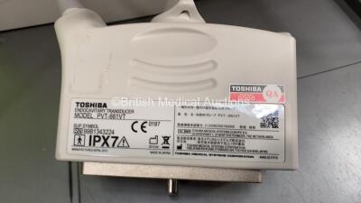 Toshiba Aplio 400 Flat Screen Ultrasound Scanner *Mfd - 07/2010* Software Version - AB_V3.00*R002 with 3 x Transducers / Probes (1 x PVT-661VT Endocavity Transducer *Mfd - 04/2013*, 1 x PLT-704SBT Linear Array Transducer *Mfd - 07/2010* and 1 x PVT-375BT - 7