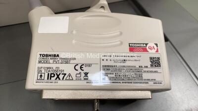 Toshiba Aplio 400 Flat Screen Ultrasound Scanner *Mfd - 07/2010* Software Version - AB_V3.00*R002 with 3 x Transducers / Probes (1 x PVT-661VT Endocavity Transducer *Mfd - 04/2013*, 1 x PLT-704SBT Linear Array Transducer *Mfd - 07/2010* and 1 x PVT-375BT - 13