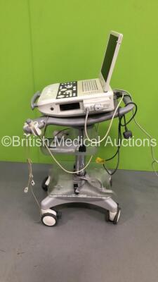 Siemens Acuson P300 Flatscreen Ultrasound Scanner Model No 10852646 Rev 01 *S/N 000722* **Mfd 07/2013** System Software Res 1.01 STD 13.21 with 1 x Transducer / Probe (Esaote PA230E Ref 9600165000) and 3 Lead ECG Leads (Powers Up - Crack In Keyboard) ***I - 12