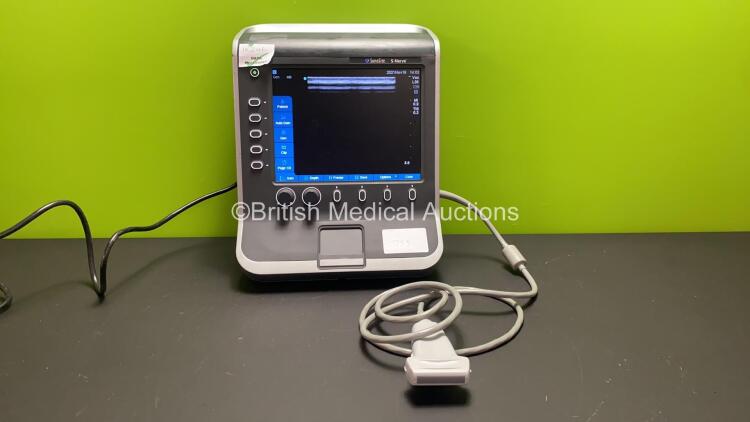 Sonosite S-Nerve Portable Ultrasound Scanner *Mfd - 10/2012* Boot Version - 52.780.106.006 ARM Version - 52.80.106.006 with 1 x L38x / 10-5MHz Transducer / Probe (Powers Up with Stock Power Supply, Power Supply Not Included, Damage to Probe Head - See Pho