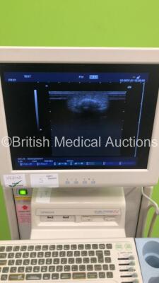 Hitachi EUB-7000HV Ultrasound Scanner *S/N KE17559005* **Mfd 2010** with 3 x Transducers / Probes (EUP-C715 *Mfd 2009* / EUP-V53W and EUP-L65 *Mfd 05/2010*) and Sony UP-897MD Video Graphic Printer (Powers Up) ***IR242*** - 12