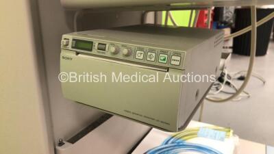 Hitachi EUB-7000HV Ultrasound Scanner *S/N KE17559005* **Mfd 2010** with 3 x Transducers / Probes (EUP-C715 *Mfd 2009* / EUP-V53W and EUP-L65 *Mfd 05/2010*) and Sony UP-897MD Video Graphic Printer (Powers Up) ***IR242*** - 13