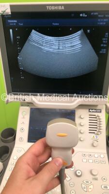 Toshiba Aplio 500 TUS-A500 Flat Screen Ultrasound Scanner *S/N WAB1572298* **Mfd 07/2015** Software Version AB_V5.10*R102 with 3 x Transducers / Probes (PVT-674BT *Mfd 07/2015* / PLT-705BT *Mfd 03/2015* and PVT-375BT *Mfd 03/2019*) and Sony UP-D898MD Dig - 14