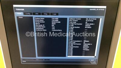 Toshiba Aplio 500 TUS-A500 Flat Screen Ultrasound Scanner *S/N WAB1572298* **Mfd 07/2015** Software Version AB_V5.10*R102 with 3 x Transducers / Probes (PVT-674BT *Mfd 07/2015* / PLT-705BT *Mfd 03/2015* and PVT-375BT *Mfd 03/2019*) and Sony UP-D898MD Dig - 22