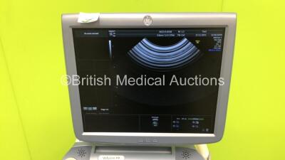 GE Voluson E8 Expert Flat Screen Ultrasound Scanner *S/N D19441* **Mfd 03/2013** Software Version - EC200 with 1 x Transducer / Probe (RIC5-9-D Ref H48651MS *Mfd 09/2014*) and Sony UP-D897 Digital Graphic Printer (Powers Up - Missing Buttons - See Picture - 2