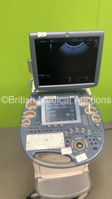 GE Voluson E8 Expert Flat Screen Ultrasound Scanner *S/N D19441* **Mfd 03/2013** Software Version - EC200 with 1 x Transducer / Probe (RIC5-9-D Ref H48651MS *Mfd 09/2014*) and Sony UP-D897 Digital Graphic Printer (Powers Up - Missing Buttons - See Picture - 3