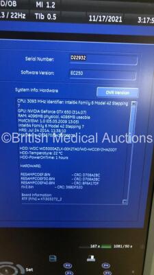 GE Voluson E8 Expert Flat Screen Ultrasound Scanner *S/N D22932* **Mfd 09/2014** BT Level 13.5 Software Version 14.6.6.1639 with 5 x Transducers / Probes (RAB4-8-D Ref H48651MP *Mfd 12/2011* / IC5-9-D Ref 5194434 *Mfd 11/2011* / C1-5-D Ref 5261135 *Mfd 08 - 18