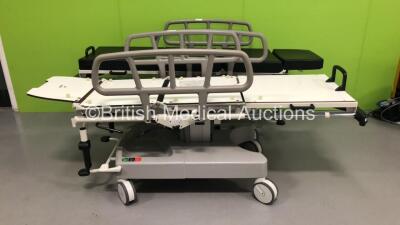 2 x Huntleigh Nesbit Evans Hydraulic Patient Examination Couches 1 x with Cushions (Hydraulics Tested Working)