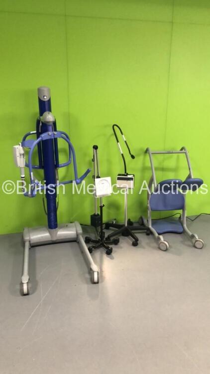 Large Mixed Lot Including 1 x Arjo Maxi Move Electric Patient Hoist with Controller (Unable to Test Due to No Battery), 1 x Arjo Standing Aid,1 x Welch Allyn Patient Examination Light,1 x Daray Patient Examination Light and 1 x Accoson BP Meter