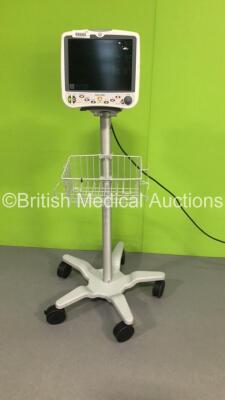 GE Dash 5000 Patient Monitor with BP1,BP2,SpO2,Temp/CO,CO2,NBP and ECG Options on Stand (Powers Up)