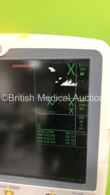 GE Dash 5000 Patient Monitor with BP1,BP2,SpO2,Temp/CO,CO2,NBP and ECG Options on Stand (Powers Up) - 4