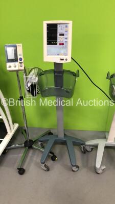 1 x Mindray Accutorr Plus Vital Signs Monitor on Stand (Powers Up), 1 x Mindray Accutorr V Vital Signs Monitor on Stand with BP Hose and Cuff (Powers Up) 1 x Omron HM+EM-907 Digital Blood Pressure Monitor and Marsden Weighing Sit Down / Baby Weighing Scal - 4