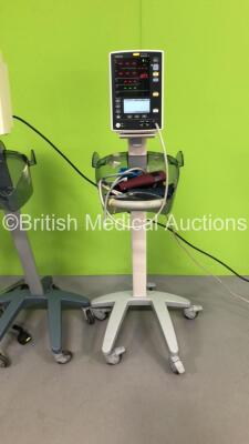 1 x Mindray Accutorr Plus Vital Signs Monitor on Stand (Powers Up), 1 x Mindray Accutorr V Vital Signs Monitor on Stand with BP Hose and Cuff (Powers Up) 1 x Omron HM+EM-907 Digital Blood Pressure Monitor and Marsden Weighing Sit Down / Baby Weighing Scal - 5