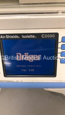 Drager Air-Shields Isolette C2000 Infant Incubator Software Version 3.00 with Mattress (Powers Up) - 2