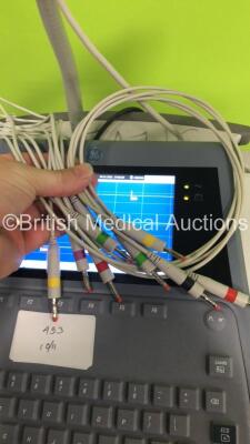 GE MAC1600 ECG Machine on Stand with 1 x 10-Lead ECG Lead (Powers Up-Cracks to Casing-See Photos) * Mfd 2014 * - 5