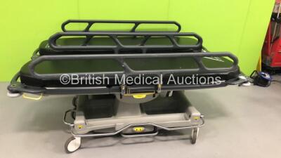 2 x Anetic Aid QA3 Hydraulic Patient Trolleys with Mattresses (Hydraulics Tested Working) * Asset No FS 0033205 / FS 0033204 *