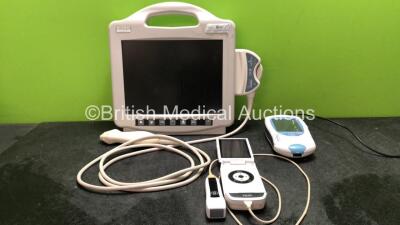 Mixed Lot Including 1 x Bard Site Rite 5 Ref 9763000 Ultrasound System with 1 x Bard Ref 9760034 Transducer / Probe (Untested Due to No Power Supply) 1 x Roche Coaguchek XS Plus Coagulation Monitor with 1 x AC Power Supply (No Power) 1 x GE Vscan Mobile