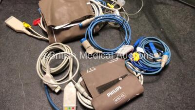 Philips M3046A Patient Monitor with 1 x Philips M3000A Opt C06 Module Including ECG/Resp, SpO2, NBP, Temp and Press Options, 1 x Agilent M3015A Microstream CO2 Module, 2 x BP Hoses, 2 x BP Cuffs, 1 x SpO2 Lead and 1 x 3 Lead ECG Trunk Lead (Powers Up with - 4