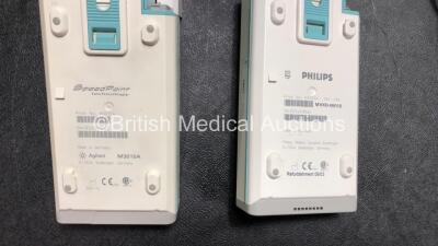 Philips M3046A Patient Monitor with 1 x Philips M3000A Opt C06 Module Including ECG/Resp, SpO2, NBP, Temp and Press Options, 1 x Agilent M3015A Microstream CO2 Module, 2 x BP Hoses, 2 x BP Cuffs, 1 x SpO2 Lead and 1 x 3 Lead ECG Trunk Lead (Powers Up with - 6