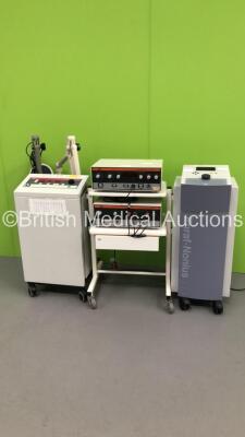 Enraf Nonius Curapuls 403 ShortWave Therapy Unit, 1 x Enraf-Nonius Curapuls 670 ShortWave Therapy Unit, 1 x Enraf-Nonius Endomed - M 433 Interferential Electrotherapy Unit and 1 x Enraf-Nonius Vacotron 436 Interferential Muscle Stimulator (All Power Up - 