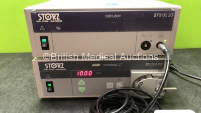 Job Lot Including 1 x Karl Storz Endoskope Calcuson 276100 20 Ultrasonic Generator (Powers Up), 1 x Karl Storz Endoskope SCB Endomat LC 203303 20 Laparoscope Suction Pump and 1 x Karl Storz Endoskope Model 20010230 Foot Pedal (All Power Up) *SN LA01206, G - 2