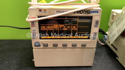 Job Lot Including 1 x ProPaq Encore Patient Monitor Including ECG, NIBP, P1, P1, T1, T2 SpO2 and CO2 Options with 1 x AC Power Supply (Powers Up) 1 x Welch Allyn Propaq CS Patient Monitor Including ECG, P1, P2, NIBP, SpO2, TEMP, CO2 and Printer Options (N - 2