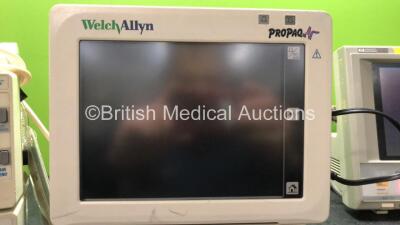 Job Lot Including 1 x ProPaq Encore Patient Monitor Including ECG, NIBP, P1, P1, T1, T2 SpO2 and CO2 Options with 1 x AC Power Supply (Powers Up) 1 x Welch Allyn Propaq CS Patient Monitor Including ECG, P1, P2, NIBP, SpO2, TEMP, CO2 and Printer Options (N - 5