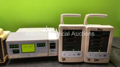 Mixed Lot Including 1 x Masimo Set TOSCA 500 Pulse PCO2 Oximeter (Powers Up) 2 x Datascope Duo Patient Monitors (Both Power Up) 1 x Philips Respironics Nebulizer (No Power) 1 x Criticare SpO2 Comfort Cuff Monitor (No Power) *SN 156342, 301410576, MD08021D - 3