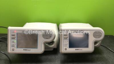 2 x Respironics BiPAP Focus Ventilators with 2 x AC Power Supplies (Both Power Up, 1 Powers Up with Battery Fault-See Photo) *SN 8772061218-01, 386912070304*