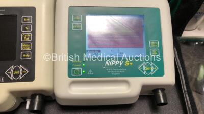 Mixed Lot Including 1 x Nippy Clearway Cough Assistor (No Power) 1 x Nippy S+ Ventilator (Powers Up) 1 x SAM 420 Suction Unit with 1 x AC Power Supply (No Power) 2 x Medix AC 4000 Nebulisers (1 Powers Up, 1 No Power) - 4