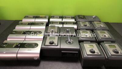 Job Lot of CPAP Units Including 5 x ResMed S9 Escape CPAP Units, 3 x ResMed S9 AutoSet CPAP Units with 4 x ResMed H5i Humidifier Units, 8 x Philips Respironics REMstar Auto A Flex CPAP Units, 1 x Philips Respironics BiPAP ST Unit and 3 x Philips System On