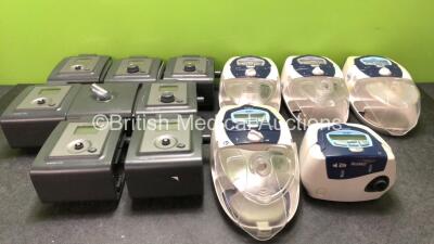 Job Lot of CPAP Units Including 7 x Philips Respironics REMstar Auto A Flex CPAP Units with 1 x Philips System One Humidifier Unit (All Power Up, 4 with Missing Dials-Power Supplies Not Included) 2 x ResMed Escape II CPAP Units 2 x ResMed AutoSet Spirit I