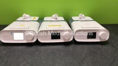 3 x Philips Respironics Dream Station CPAP Units with 3 x Philips Respironics Dream Station Humidifier Units (All Power Up when Tested with Stock Power Supply-Power Supplies Not Included) *SN J200764829977, H18478999B02B, H2112201279B2, J201760542B73, H25