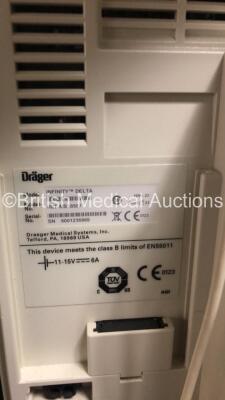 1 x Drager Infinity Delta Patient Monitor and 1 x Welch Allyn SPOT Vital Signs LXi Monitor (Unable to Power Up Due to No Power Supplies) *S/N 2016028581 / 6001236969* - 6