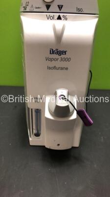 Drager Vapor 3000 Isoflurane Vaporizer Ref M36500-15 *S/N ASFH-0370* **Mfd 2014** ****E/N 082674*** ****Large Crack In Casing - See Pictures) - 2