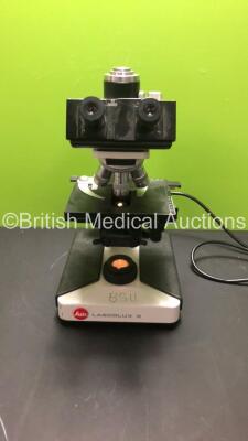 Leitz Laborlux S Benchtop Microscope with 2 x 10x/18 Eyepieces and 5 x Optics (160 /- NPL FLUOTAR 50/1.00 OIL / 160/0.17 NPL FLUOTAR 40/0.70 / 160/- PLAN 4/0.10 / *160/0.17 PL FLUOTAR 100/1.32 OIL and *160/- PL FLUOTAR 10/0.30) *S/N 096259*