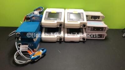 Mixed Lot Including 5 x Nellcor N-550 Pulse Oximeters, 4 x B&D Electromedical Nippy Junior + Ventilators and 4 x enFlow Controller Model 121 with 3 x Handpieces *S/N PA1040300524 / 011109110150 / 01109120073 / 2008-8148 / 2007-7023 / 2008-8147 / 2012-1442