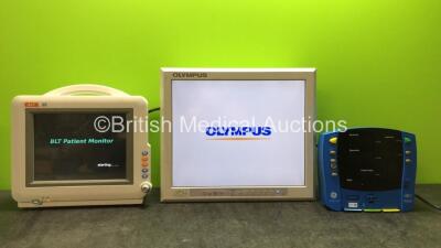 Job Lot Including 1 x BLT Q3 Patient Monitor Software Version 1.0.6.CM (Powers Up) 1 x Olympus Endobase Monitor (Powers Up) 1 x GE Carescape V1000 Patient Monitor (No Power)