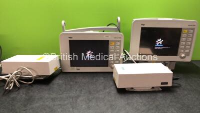 2 x Drager Infinity Delta Patient Monitors with 2 x AC Power Supplies (Both Power Up)