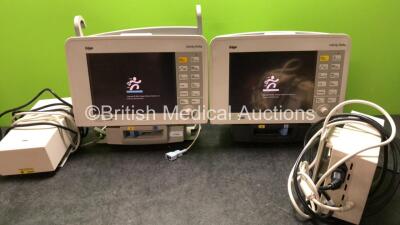 2 x Drager Infinity Delta Patient Monitors with 2 x AC Power Supplies (Both Power Up)