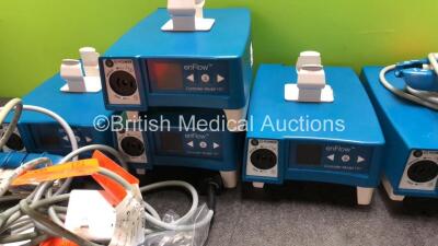 Mixed Lot Including 13 x enFlow Model 121 Controllers with 13 x enFlow Model 100 IV Blood Fluid Warmers (All Power Up) 2 x G+N Pneumapress DVT-Series Venous Assist Systems (Both Power Up) 1 x Venner PneuX P.Y.System (Powers Up) - 3